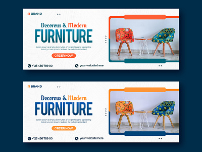 Furniture social media banner or Facebook cover design