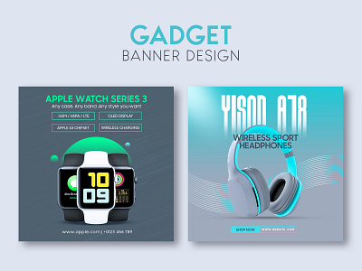 Gadget social media ads poster design ad banner branding design graphic design headphone design headphone poster design headphone social media logo media social social media poster design ui watch design watch social media poster