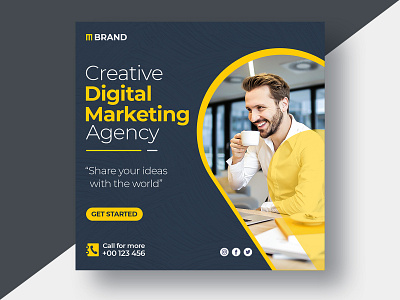 Creative marketing agency business social media post design. ad banner branding business design digital marketing graphic design media social