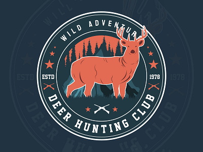 Hunting badge logo design illustration ad badge banner branding design graphic design hunting logo media social