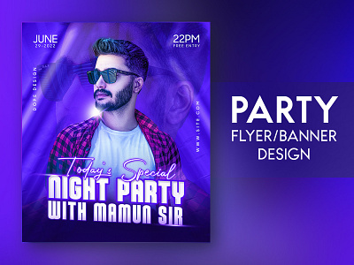 Dj party flyer/banner design ad banner branding brochure design flyer graphic design media party social