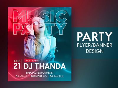 Dj party flyer/banner design ad banner branding brochure design dj party graphic design media party flyer social