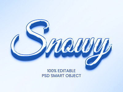 "Snowy" Editable 3d text style effect banner branding design graphic design media social text effect text style effect