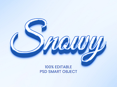 "Snowy" Editable 3d text style effect