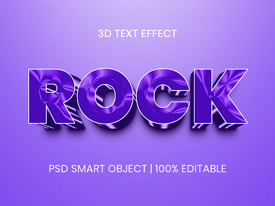 "Rock" Editable 3d text style effect ad banner branding design graphic design media social text effect text style effect