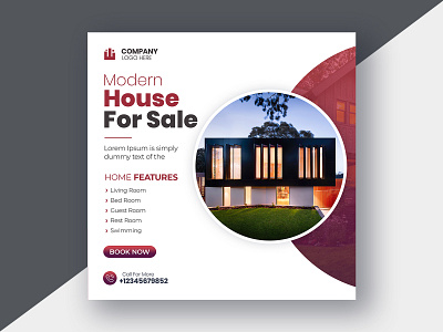 Real estate house poperty social media poster design