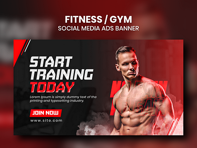 GYM banner design ad banner branding design graphic design media social