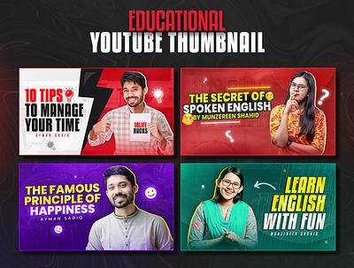 YouTube thumbnail design | YouTube banner ad banner branding design educationla thumbnail design graphic design illustration logo media social thumbnail design thumbnail design for youtube ui youtube thumbnail