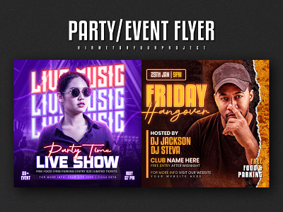 Event DJ Night club party flyer | Instagram banner