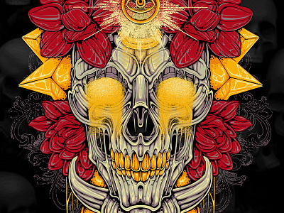 SKULL FLORAL ILLUSTRATION