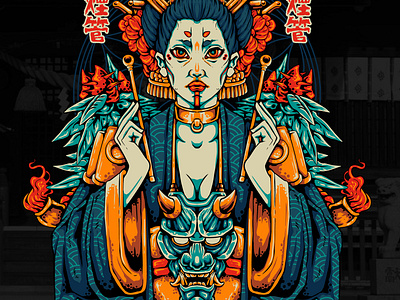 GEISHA HANNYA ILLUSTRATION