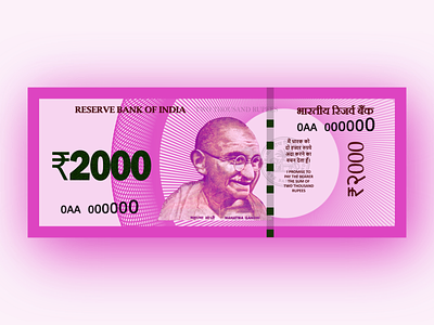 Indian 2000 Rupees Note advertisement best design easy graphic design illustration logo redesign typography ui ux vector weekly