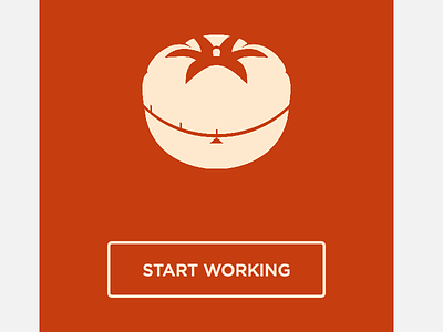 Minimalistic Pomodoro App's Start Screen minimalistic simple