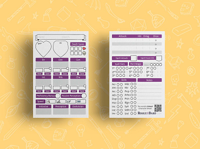 Worlds Tiniest Character Sheet - Rogue & Bard Business Card branding business card convention layout print