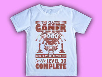 The Classic Gamer T shirt Design branding design graphic design illustration logo typography vector