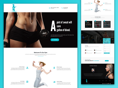 Fitness Website Homepage fitness gymnasium health sweat website design