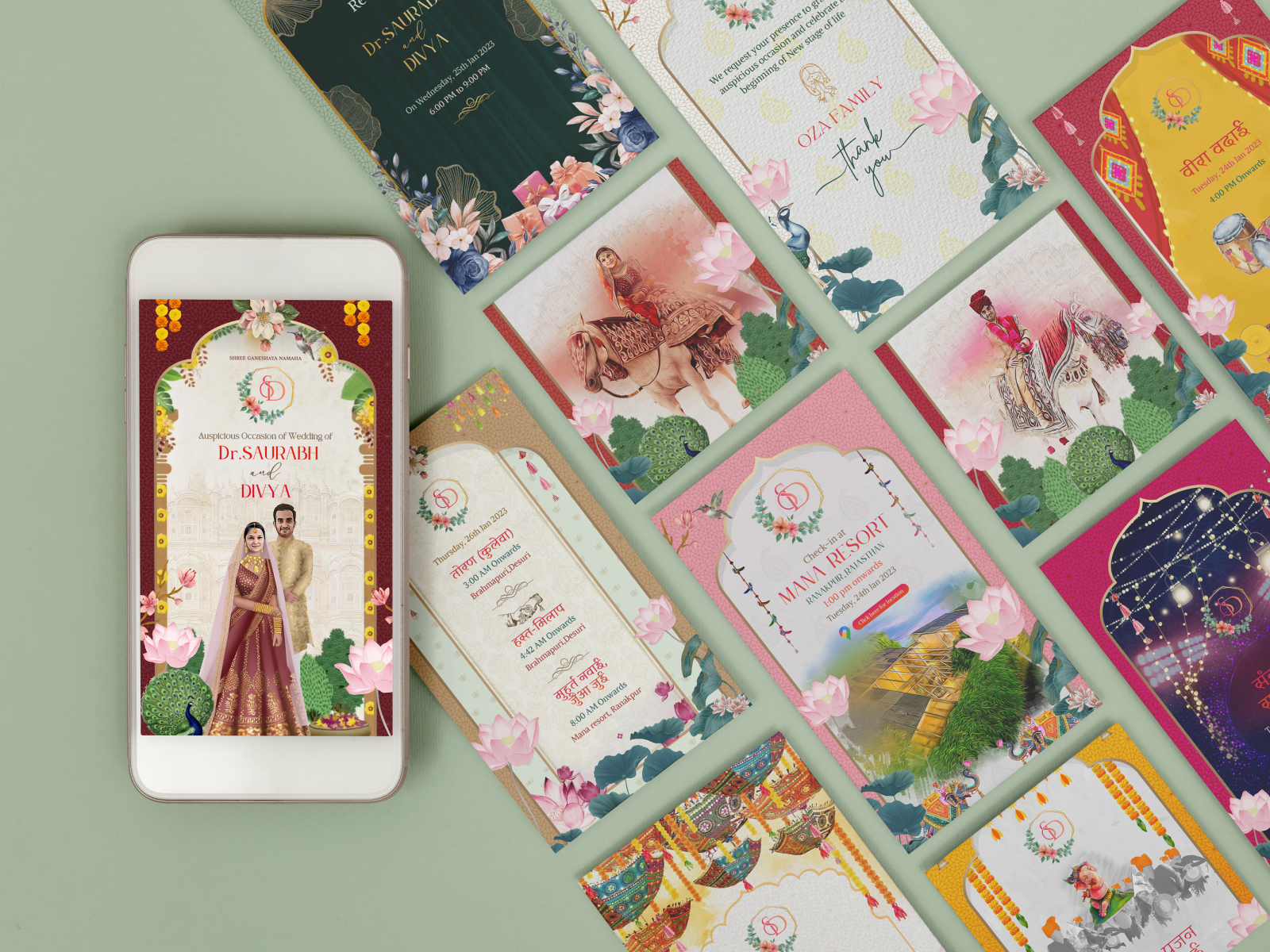 Custom Animated Wedding Cards Fo Mobile ( Motion Graphics) by Vinay Shinde  on Dribbble