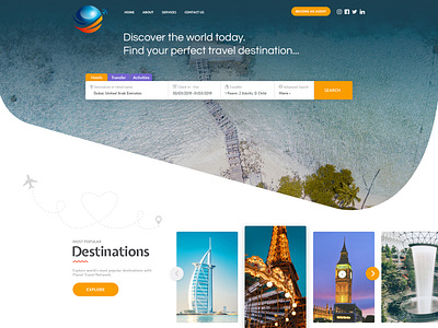 B2C Travel Website Layout