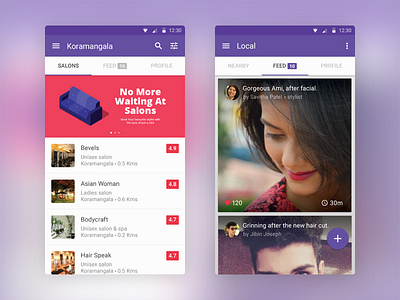 Styl — Home & Feed android app booking clean interface minimal salon style ui ux
