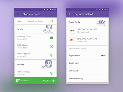 Styl — Checkout android app booking clean interface minimal salon style ui ux