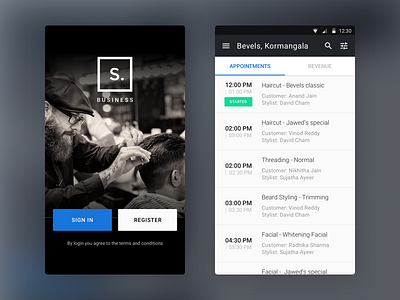 Styl — Business App — Mobile android app booking business clean dashboard interface minimal salon style ui ux