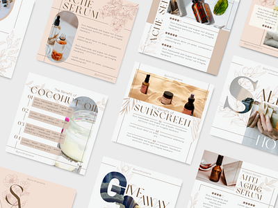 Beige Skin Care Canva Instagram Post Template canva design instagram post skincare social media template