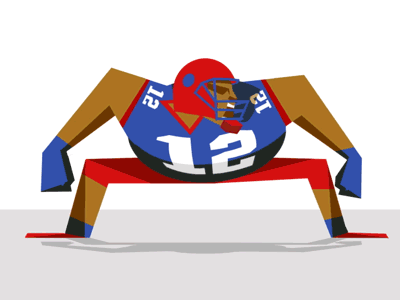 Big Player animation character cut out football looping player