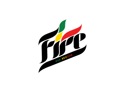 Fire calligraphy dub dubstep fire handwritten letter lettering logo logotype musichand reggae script