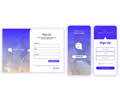 NIGHTCHAT Dating App design app ui