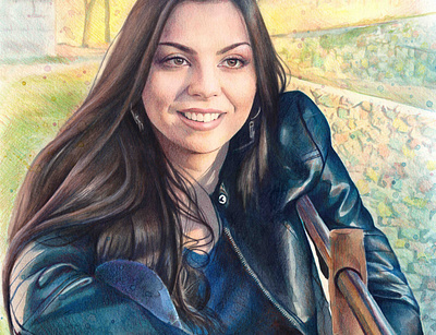 Realistic woman portrait acuarela illustration mentiradeloro pencil portrait retrato watercolor watercolour