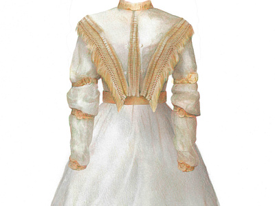 Victorian wedding gown illustration