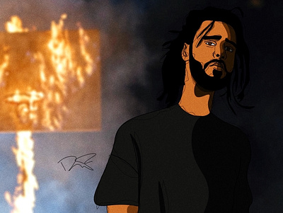 J Cole 2d design digital art digital drawing drawing graphic design illustration music