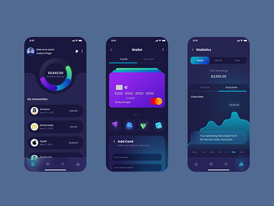 Wallet app design appdesign graphic design minimalist ui