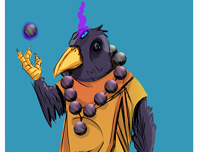 psionic monk crow illustration