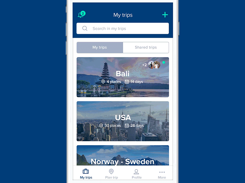 Travolly app design 01 plan journey places travel screen animation motion concept design app