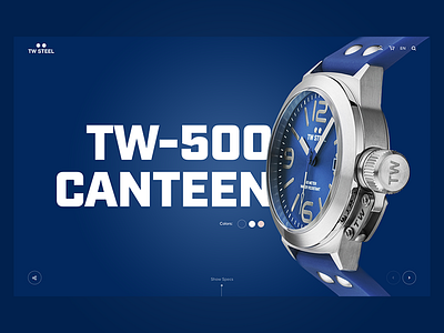 TW Steel blue design landingpage steel tw twsteel ui watch watches web webdesign