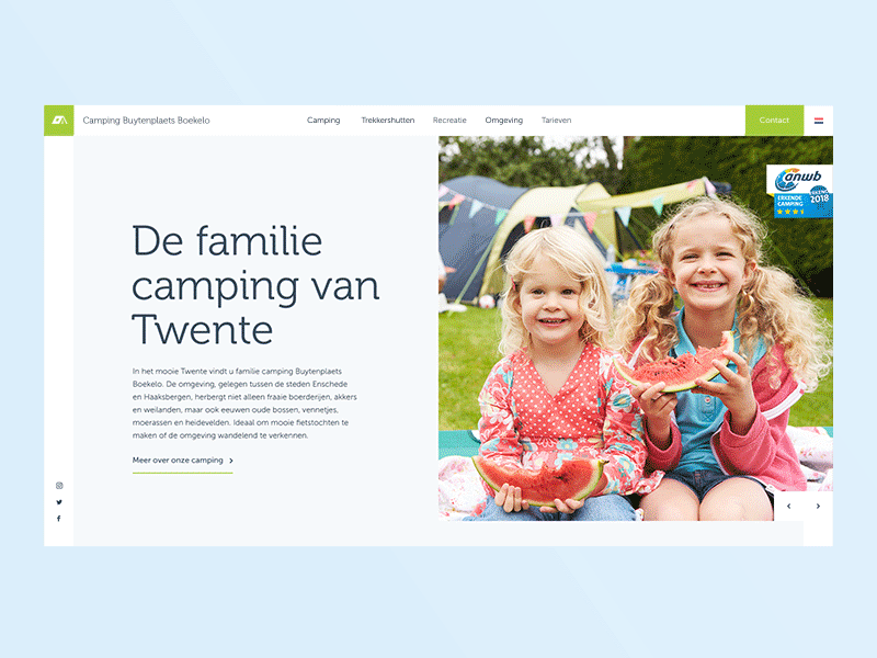 Camping Buytenplaets camping design family onepage ui webdesign