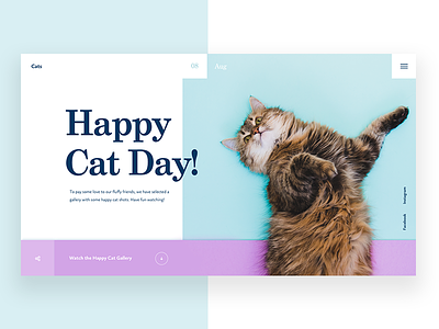 International Cat Day animal cats design happy landing page pet ui webdesign