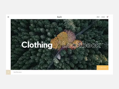 forét animation clothing concept design fashion foret lookbook shop ui webdesign