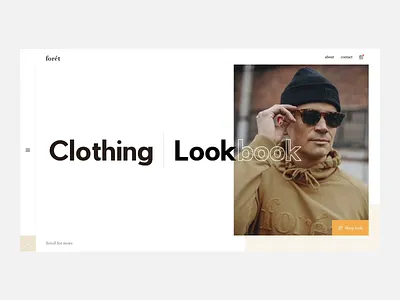 forét animation clothing concept design fashion foret lookbook shop ui webdesign