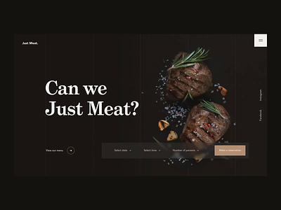 Just Meat. concept design food meat menu nav restaurant ui webdesign