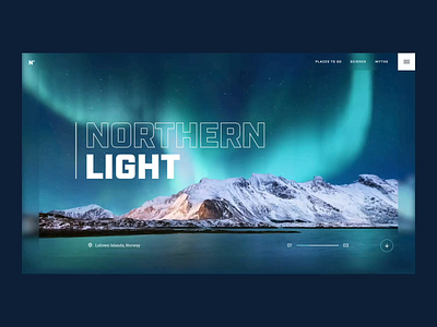 Northern Light animation concept design landing lofoten northernlight norway page travel ui webdesign