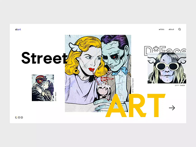 Street Art animation art banksy concept design dface gallery landing page street streetart ui webdesign website