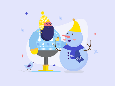 Winter 3/3 animation design flat illustration vector