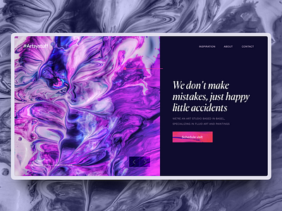 Landing Page Concept | Art Studio art fluid art fluids modern paint serif ui ui design uidesign web web design webdesign website design