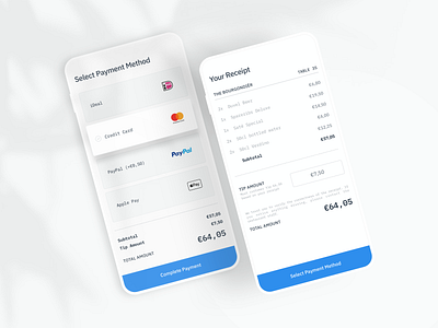 Mobile Payment App | Hospitality app app design apple pay blue modern payment payment app payments ui ui design uidesign