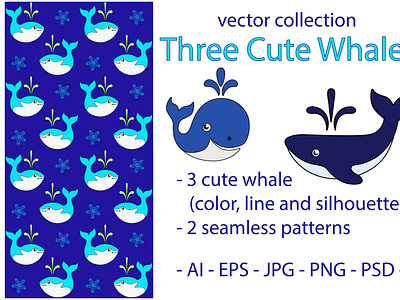 Three Cute Whales
