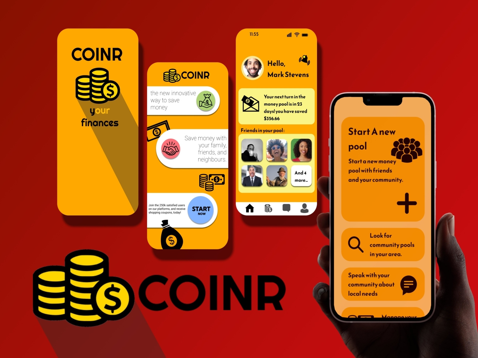 COINR money saving and pool app by Malcolm Osih on Dribbble