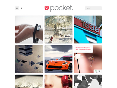 Pocket Redesign concept minimal news pocket redesign website