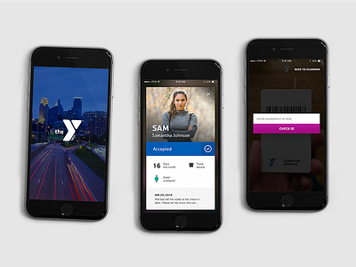 YMCA Check-In App branch check in check in fitness ios iphone minneapolis mobile mockup ymca